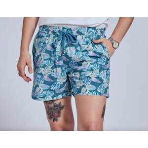 Kirrin Finch Palm Print Cabana Shorts Tropical Pull On Cotton Sz 2XL